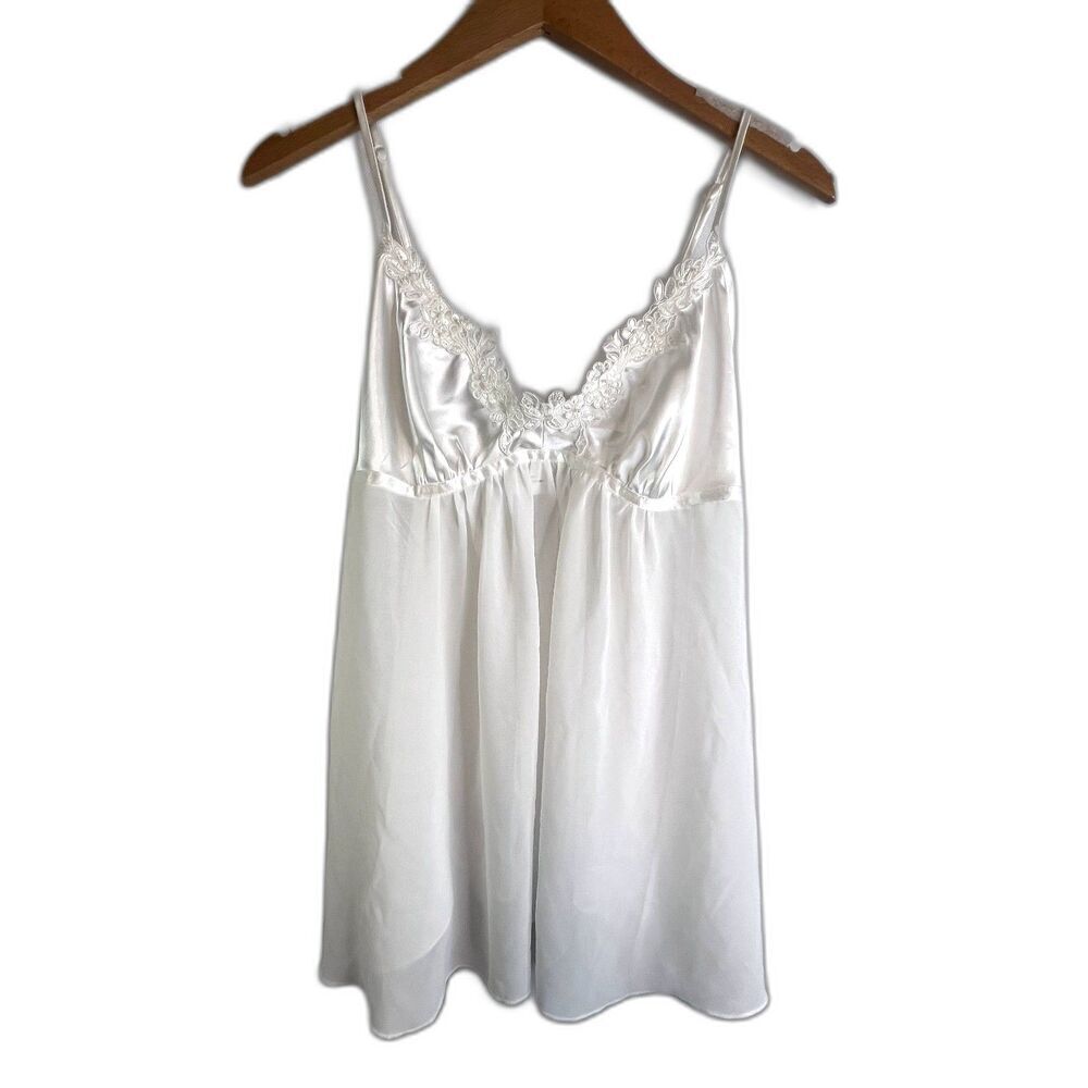 Intimo Donatella‎ Lace Bodice Camisole Slip Lingerie Top Size Medium White